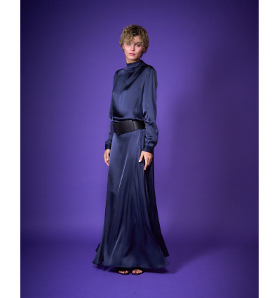 Viscose Stretch Skirt Blue 2