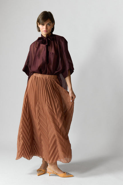 Skirt Plan Plisset Camel