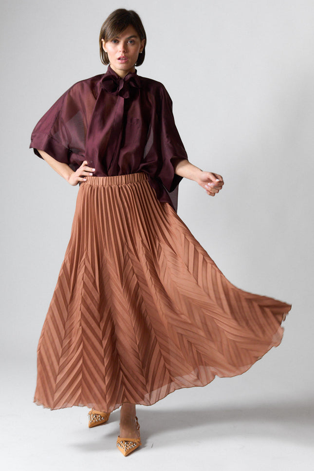 Skirt Plan Plisset Camel