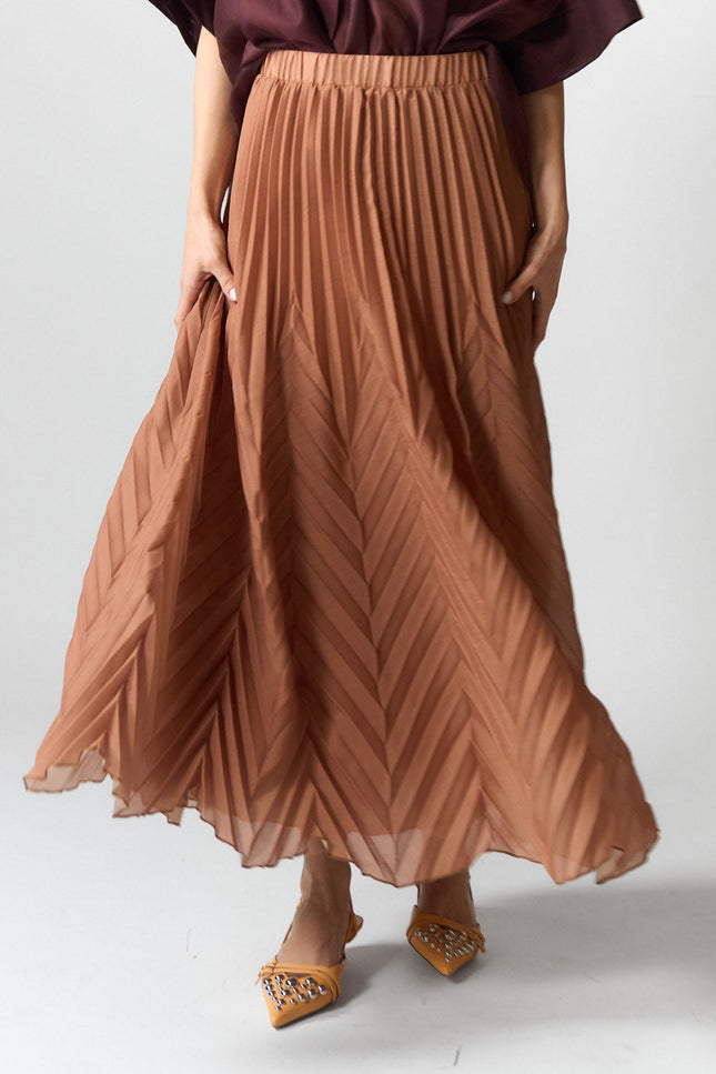 Skirt Plan Plisset Camel