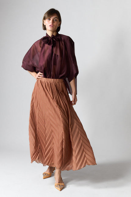 Skirt Plan Plisset Camel