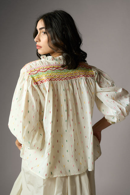 Camicia Ricamata ML Avorio