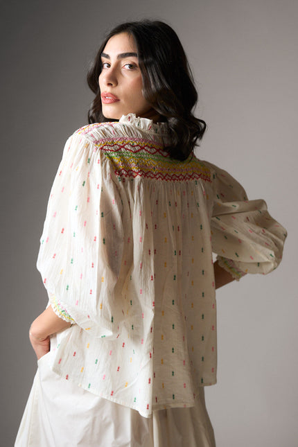 Camicia Ricamata ML Avorio