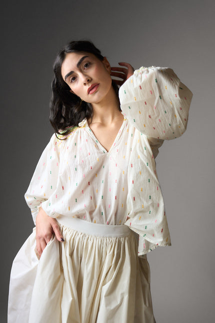 Camicia Ricamata ML Avorio