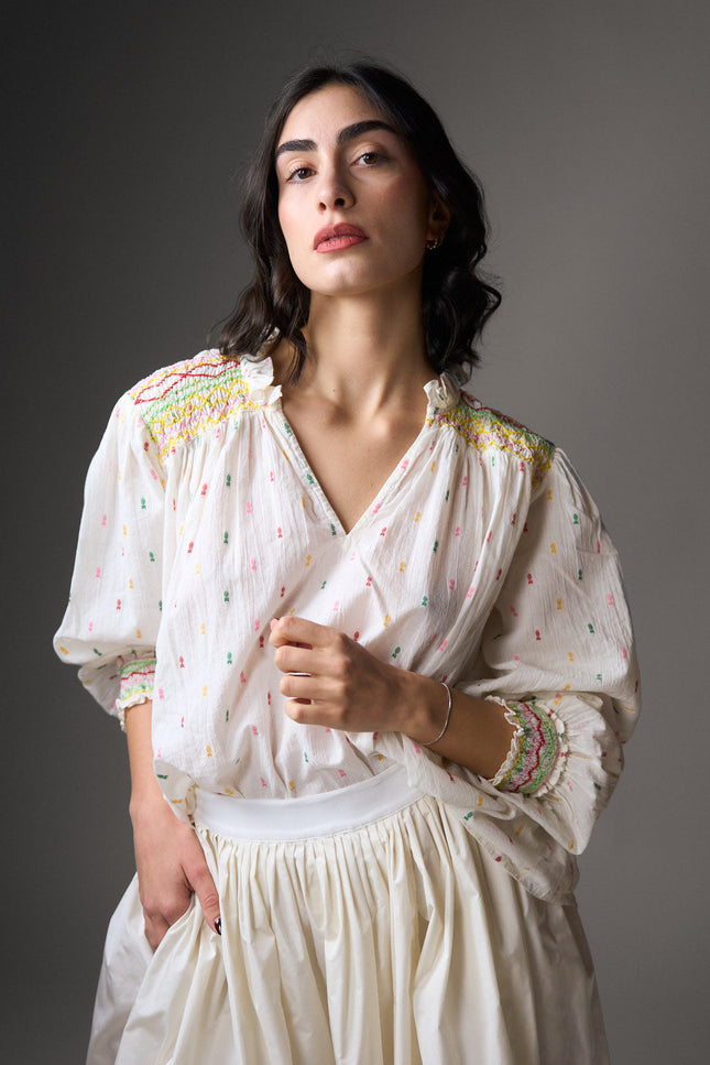 Camicia Ricamata ML Avorio