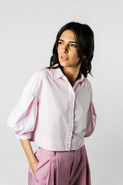 Solid Stripes Shirt Pink