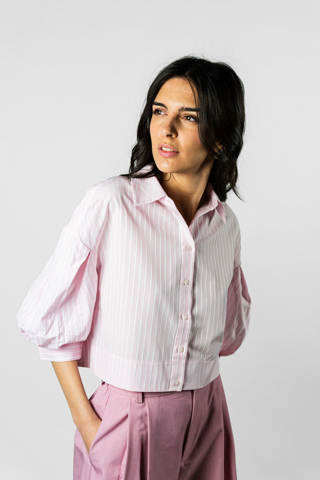 Solid Stripes Shirt Pink