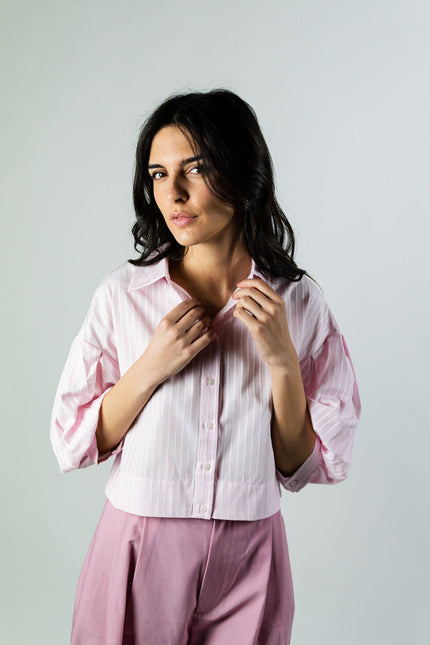 Solid Stripes Shirt Pink