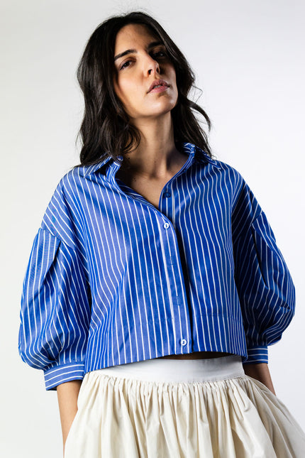 Solid Stripes Shirt Blue