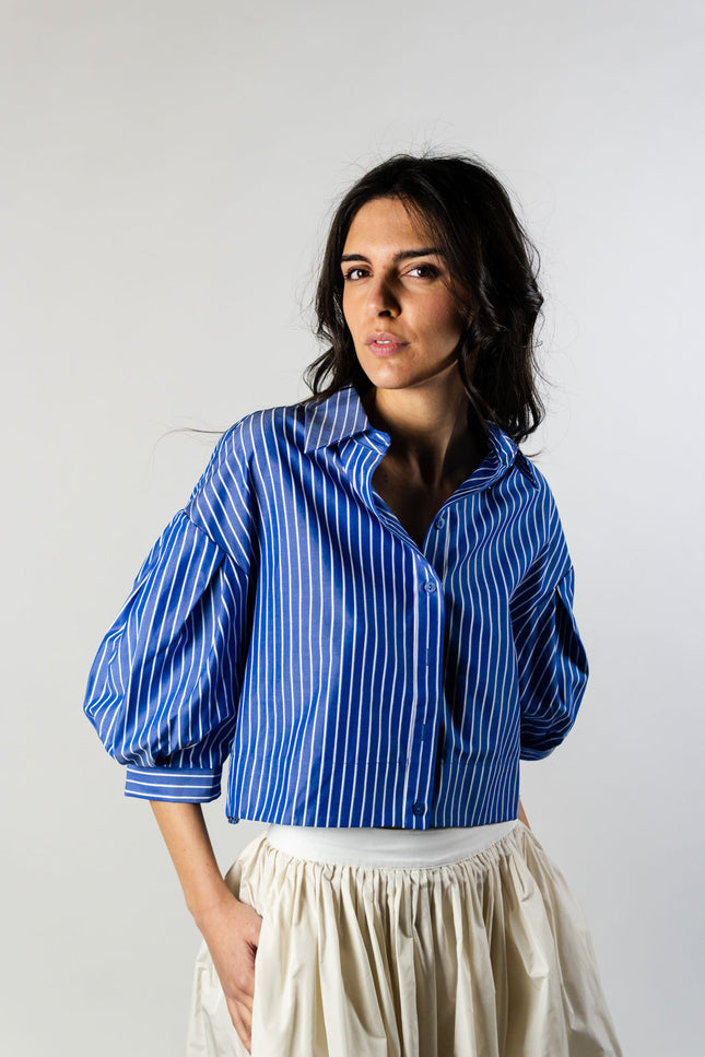 Solid Stripes Shirt Blue