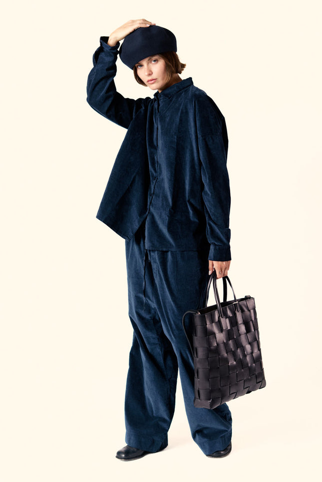 Short Collar Shirt V Navy